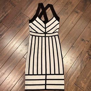 Women’s French Connection Black & Silver/Gray bodycon dress, Size 2